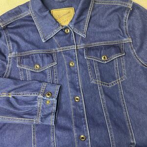 The Vermont‎ Country Store Blue Denim Women's Medium Long Sleeve Shirt Stretch